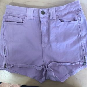 High waisted American Apparel shorts w zip sides